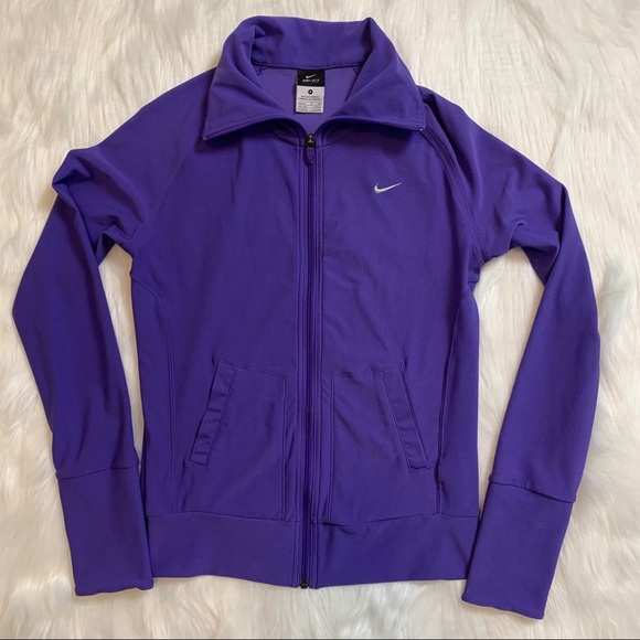 Nike Tops - Nike | Purple Zip Up Dry Fit Sweatshirt Small